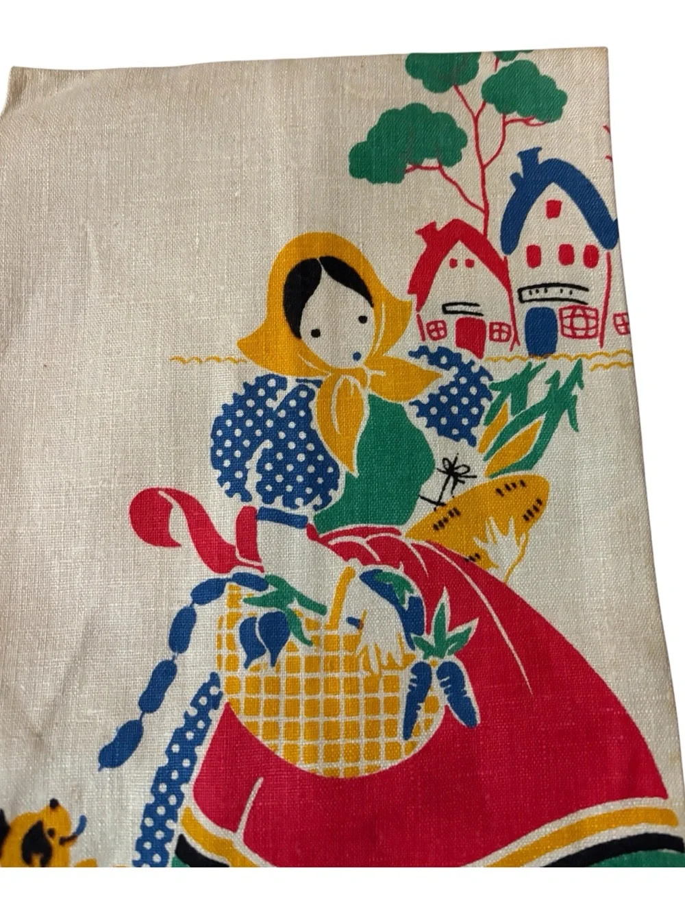 MCM Quality Linens Pure Linen Tea Towel Days Of The Week “Thursday” Dutch Girl